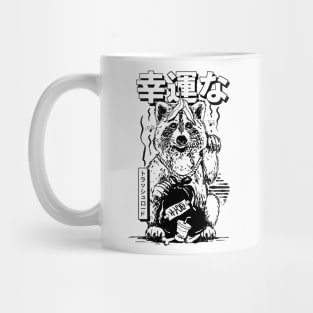 Maneki Neko Lucky Raccoon Trash Lord Funny Kawaii Cute Opossum Mug